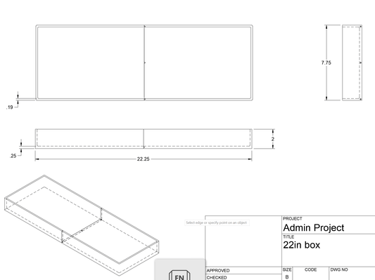 22.25 x 7.75 x 2 box - YURIK Accessories