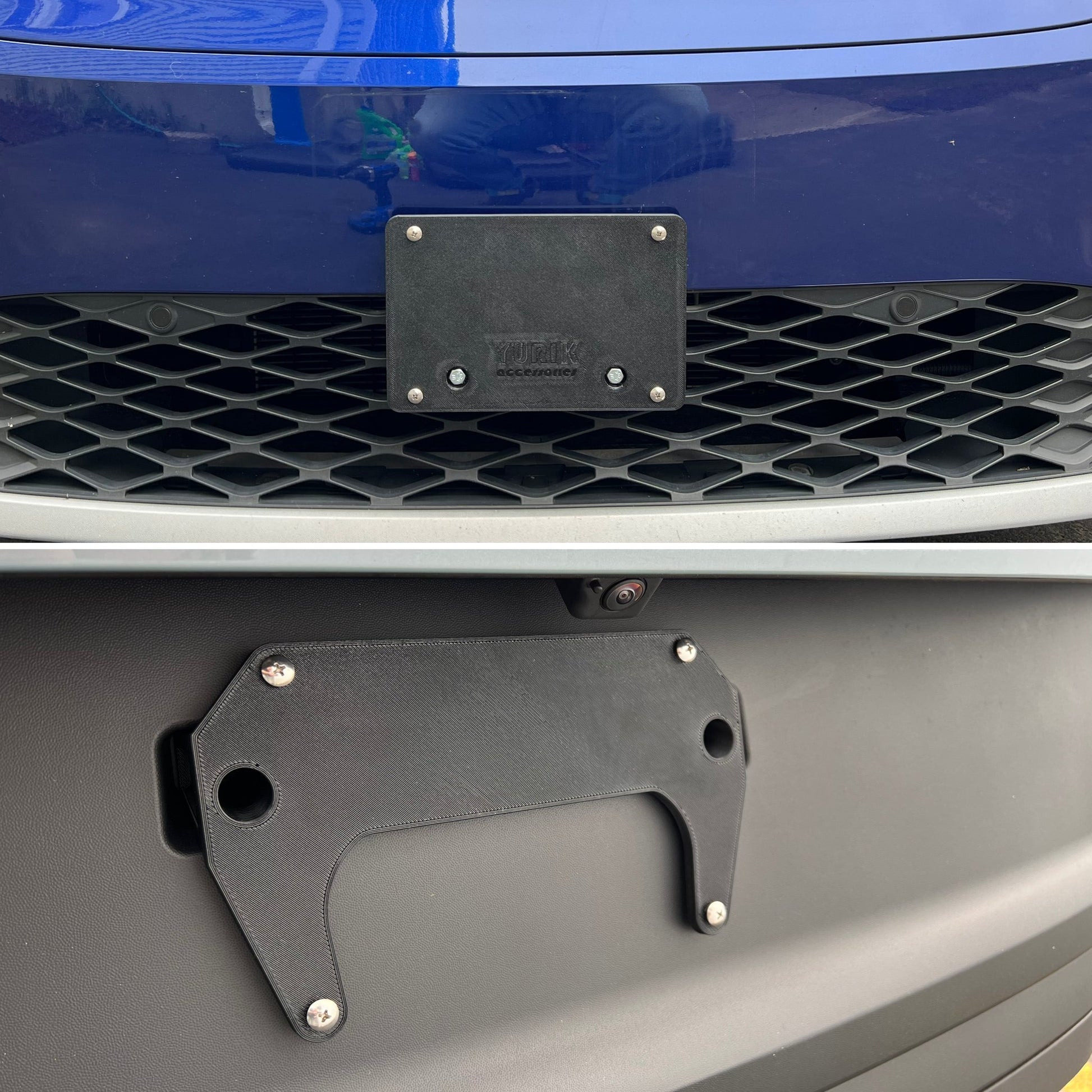 DIGITAL download for No drilling front & rear license plate brackets for VW ID.4 to 3D print at home - YURIK Accessories