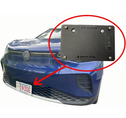 No drilling license plate mounting kits for Volkswagen ID.4. Fits 2024 - 2023 - 2022 - 2021 model years - YURIK Accessories