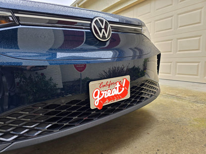 No drilling license plate mounting kits for Volkswagen ID.4. Fits 2025 - 2024 - 2023 - 2022 - 2021 model years - YURIK Accessories