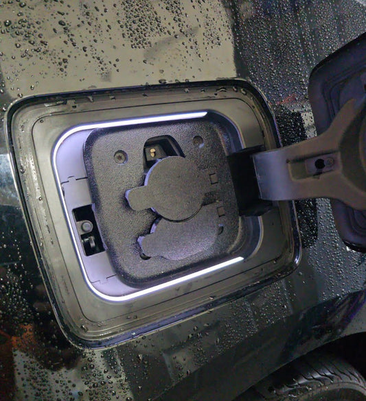 Magnetic flap covers for BMW i3 charging port by YURIK Accessories 